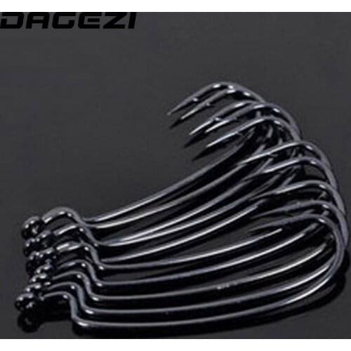 DAZIGE 20pcs/lot 1# Fishing Crank Hook Soft Bait Lead Hook Worm Maggot Grub Fishing Hook Fishing Tackle