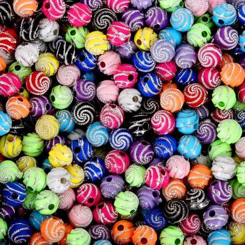 100Pcs 8mm Screw Shiny Acrylic Round Ball Spacer Loose Beads For Jewelry Making DIY Bracelet Necklace Earrings Accessories