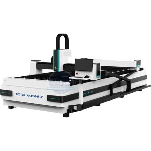 Sheet Metal Copper Brass Steel Wood Fiber Laser Cutting Machine AKJ1530F 1500W IPG 6mm Iron cutting