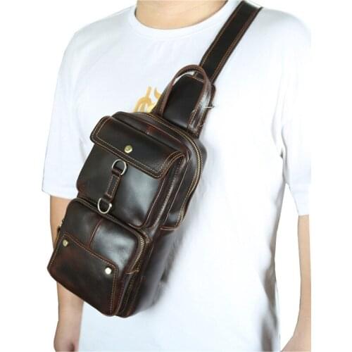 New Male Crossbody Bag Casual Genuine Leather Mens Messenger Bag Vintage Cowhide Men Small Bag Zipper Shoulder Handbags Clutch