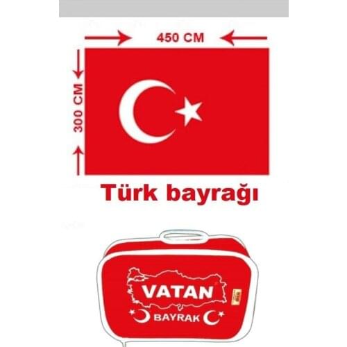Turkish Flag 300x450 cm Raschel Fabric Polyester fiber. For building surface
