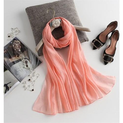 Turban new temperament pure color silky scarf female four seasons commuter shawl All-match fashion scarves travel beach towel