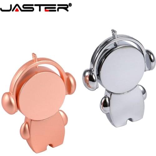 Cute Metal Cartoon 32GB/64GB Music Man USB Flash Drive 4GB 16GB Pen Drive Flash Memory Stick U Disk (over 10 pcs free LOGO)