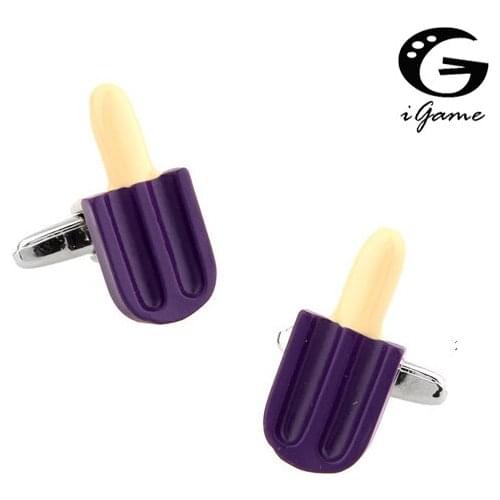 Ice Cream Quality Copper Material Purple Colour Novel Ice-cream Style Cuff Links