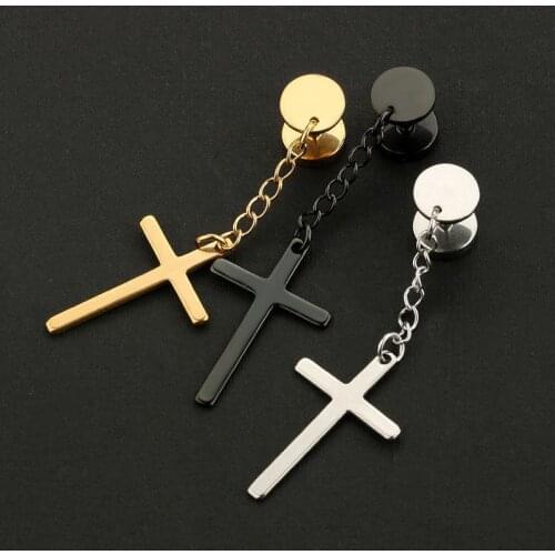 1PC Women Cross Earrings Fashion Punk Cross Pendant Cartilage Drop Dangle Earrings Jewelry