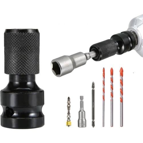 1/2 inch Square To 1/4 inch Hex Ratchet Socket Wrench Socket Adapter Spanner Set Drive Converter Impact Tool Lengte 50mm Tool