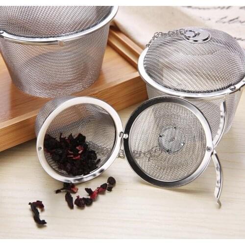 1pcs Stainless Steel Mesh Tea Infuser Reusable Loose Leaf Spice Teapot Filter Strainer Drinkware Silver Kitchen Accessories