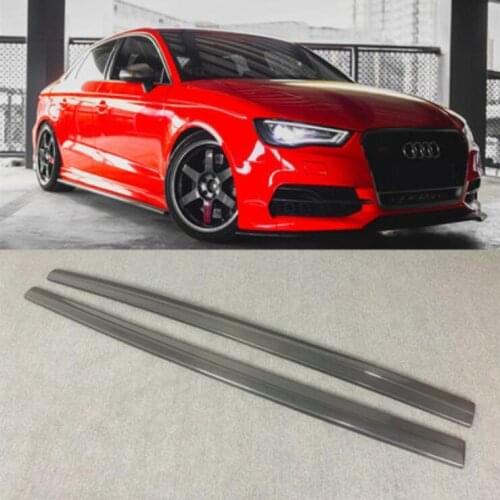 High quality 2Pcs/1Set Carbon Fiber Side Skirts Protector Fits For Audi A3 S3 RS3 2017 2018 2019 2020