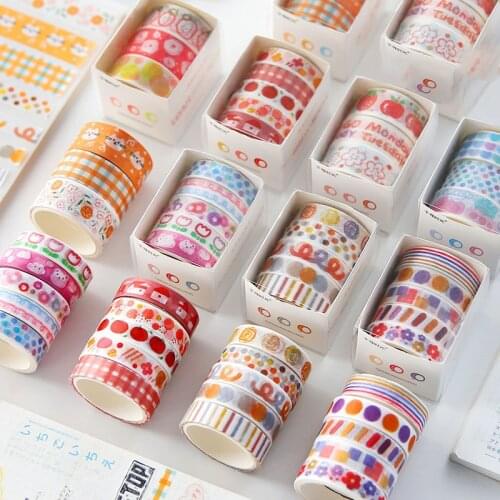 3/5 Rolls Kawaii Washi Tape Set Cute Cartoon Masking Tape Decorative Adhesive Tape DIY Sticker Scrapbooking Diary Stationery