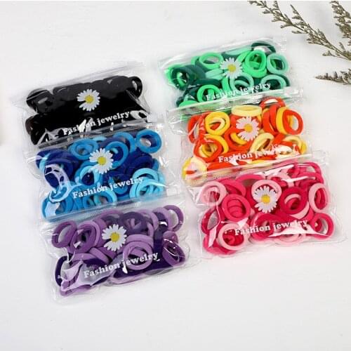 50Pcs/Set Girls Colorful Nylon Small Elastic Hair Bands Children Ponytail Holder Rubber Bands Headband Kids Hair Accessories