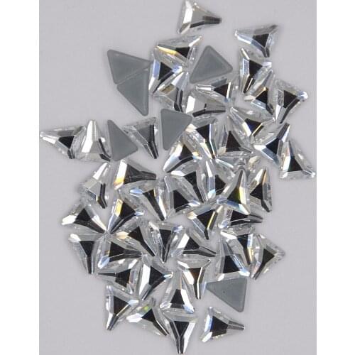 AAAA+Best Quality 5x8mm Triangle Crystal Clear DMC Hot Fix Rhinestone More Shiny Super Bright Hotfix Iron On Stones
