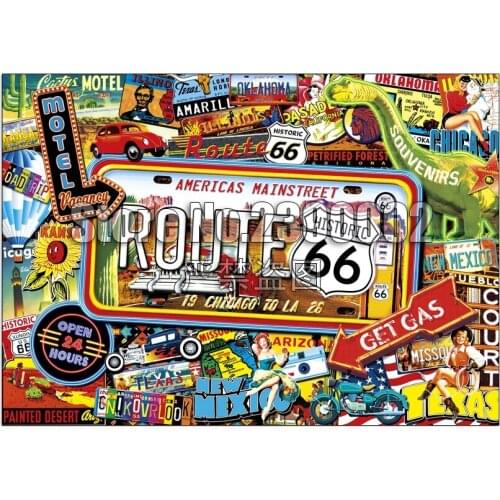 Americas Main Street DIY Full Diamond Embroidery Diamond Painting Mosaic Cross Stitch Cartoon Art Needlework Crafts Home Deco