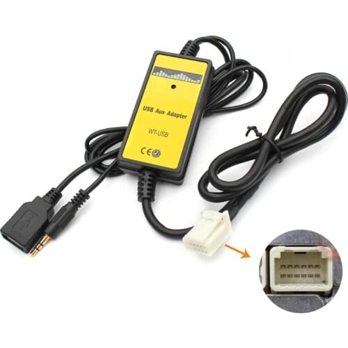 Auxillary Adapter Car MP3 Stereo USB Aux Adapter Compatible with Venza 2009-2010 4Runner 2003-2010 Vitz 2006-2010