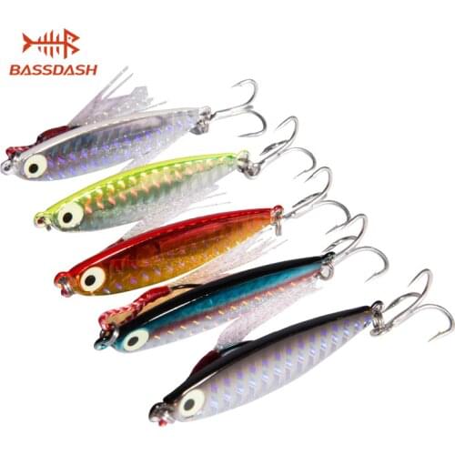 Bassdash Metal Surface Long Casting Jigging Lure Crankbait Jerkbait Spinning Fishing Jigs 7/10/15/20g , 5 Piece with Box