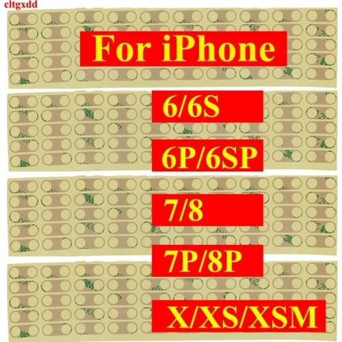 Cltgxdd 10Pcs For iphone 6 7 8 X XS XSMAX Plus Glass Rear Camera Sticker Glue Adhesive Spare Parts