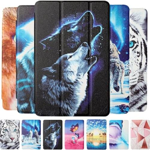 For iPad Air 2020 Case 10.9 inch Tri-Fold Leather Stand Animal Cover For iPad Air 4 Case Coque Funda 2020 Tablet Shell