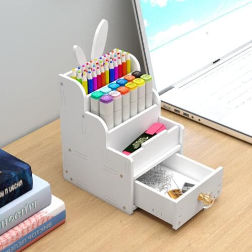 Creative Multifunctional Office Table Pen Holder Cute Living Room Desktop Ornament Cosmetic Storage Box Office Organizer Drawer