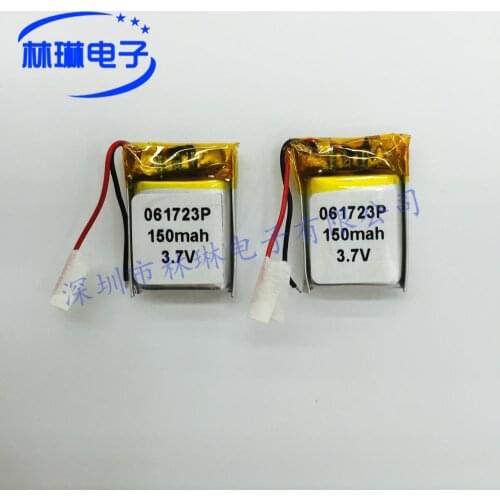 061723P 601723P 150mah 3.7V with protective plate MP3 MP4 polymer lithium battery Rechargeable Li-ion Cell