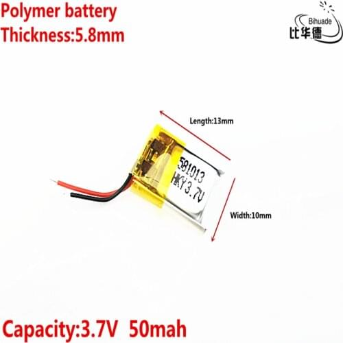 Liter energy battery Good Qulity 3.7V 50mAh 581013 Polymer lithium ion / Li-ion battery