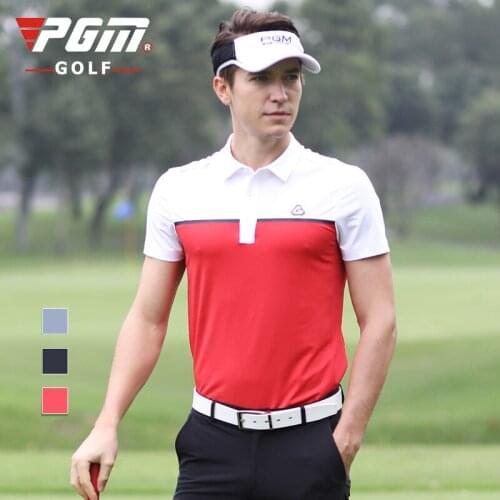 2020 PGM Summer New golf clothing mens short-sleeved t-shirt tops Quick Dry and soft Breathable Men Button Collar Golf Shirt