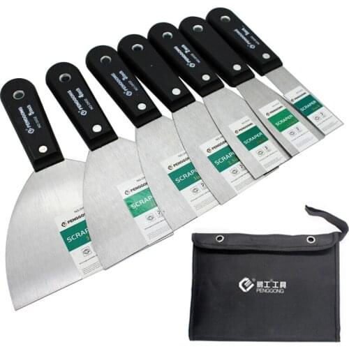 7pcs Putty Knife Set With Bag Scraper Blade 1"1.5" 2" 2.5" 3" 4" 5"Wall Shovel Carbon Steel Construction Tool Plastering Knife