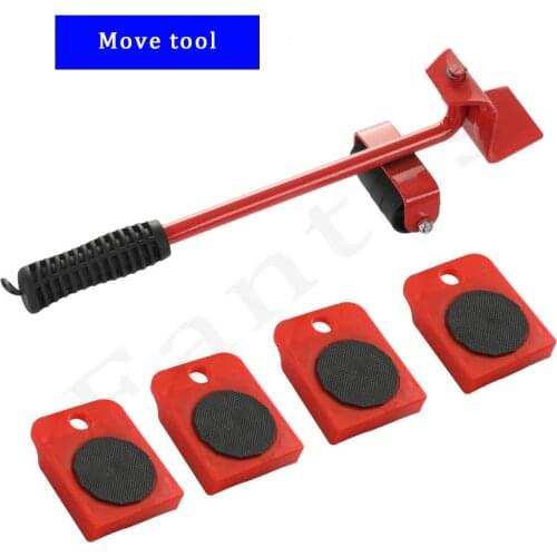 New Moving Tool With 4 Lifting Pulley Blocks For Furniture Heavy Moving Device To Carry A Five-Piece Set of Hardware Moving Tool