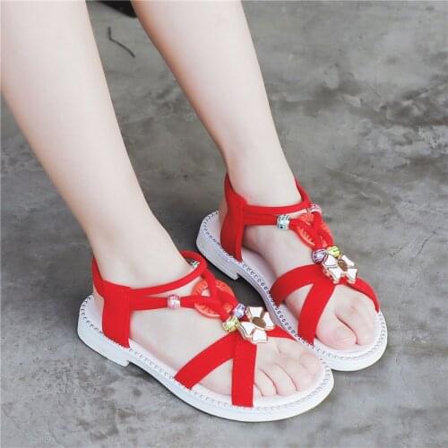 2021 New Summer Girls Sandals Korean Princess Shoes Childrens Beach Shoes Shoes for Kids Girls