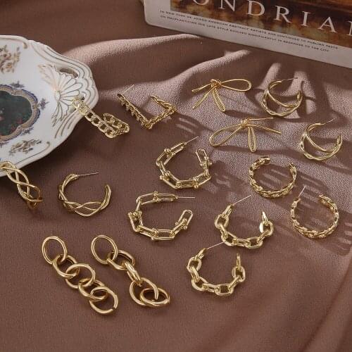 IFMIA New Gold Earrings 2020 Small Geometric Stud Earrings for Women Vintage Round Earrings Fashion Trend Modern Jewelry Wedding