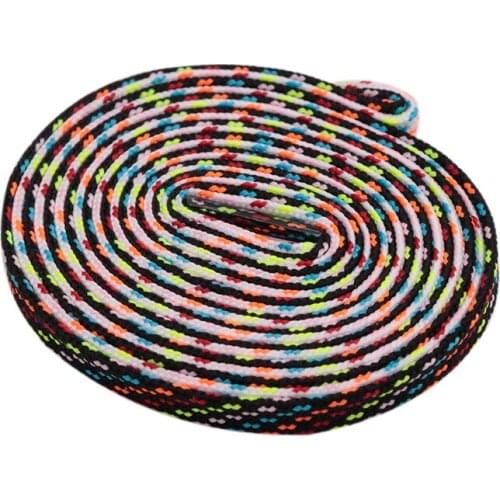 Official Coolstring 7MM Six Colours Mixed Flat Lace For Canvas Single Casual Shoes Black/White Multicolor Dot Matrix Shoe Lacet