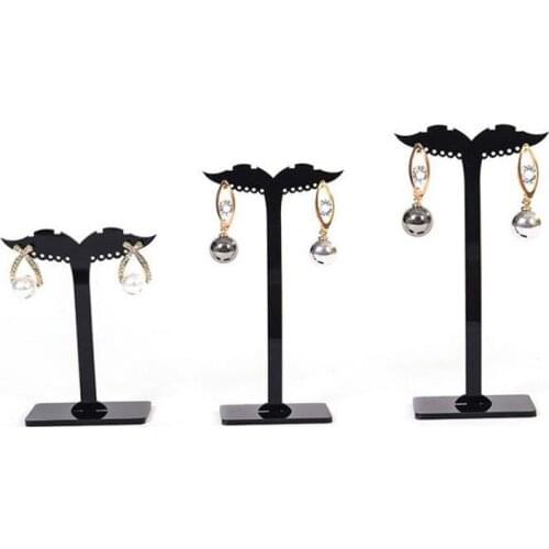 Portable 3Pcs/set Black Clear Acrylic Jewelry Store Display Props Frame Earring Holder Earring Hang Earring Ornament Frame