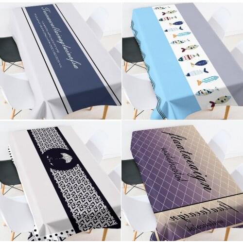 Geometric stripes table cloth rectangular christmas tablecloth dinning table cover room decoration aesthetic plaid tablecloth