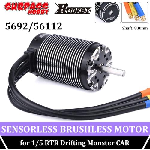 SURPASS HOBBY Rocket 5692 730KV 980KV 1090KV 56112 700KV Brushless Motor Sensorless Rc Motor 4Poles 8mm Shaft for 1/5th RTR Cars