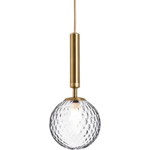 Nordic new design bedside chandelier copper black modern simple restaurant E14 glass ball hanging lamp