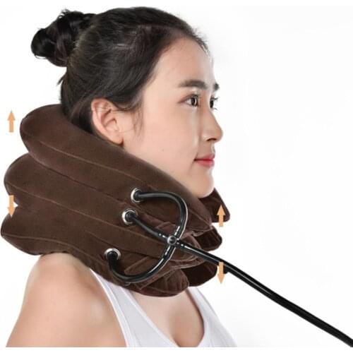 Three-layer Inflatable Neck Massage Pillow Healthcare Neck Relaxation Cervical Device Traction Drop Collar Therapy Pain Relief