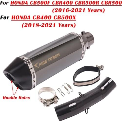 For Honda CBR500 CBR500R CB500F CB500X CB400 CBR400 2016 2017 2018 2019 2020 2021 Motorcycle Exhaust Escape Modify Mid Link Pipe