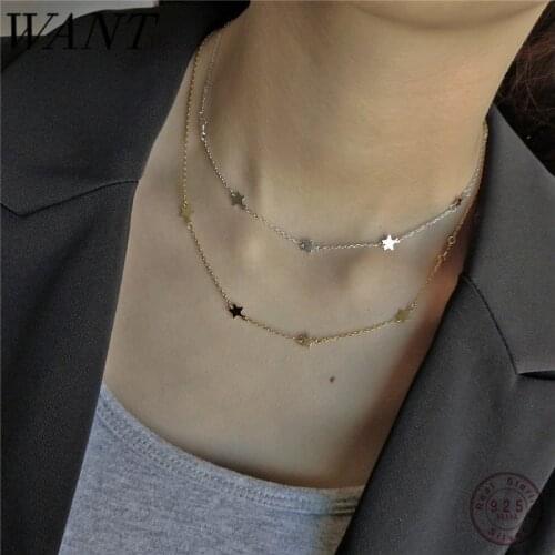 WANTME New Trendy Minimalist Stars Night Sky Choker Chain Necklace for Women Party Wedding Fine Jewelry Birthday Gift 2020