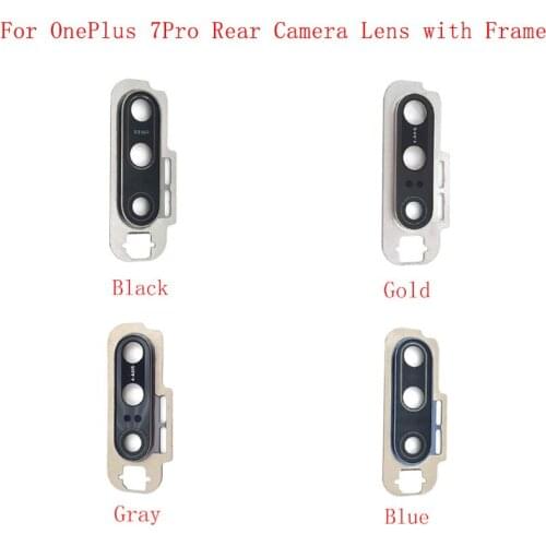 Rear Back Camera Lens Glass with Frame Holder Rear Housing Cover For Oneplus 7 Pro Replacement Parts