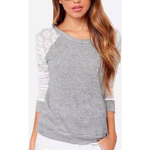 Floral Lace Crochet Tops Women O-Neck Backless Casual Long Sleeve Shirt Top Loose Hollow Women Spring Summer T-shirts Harajuku