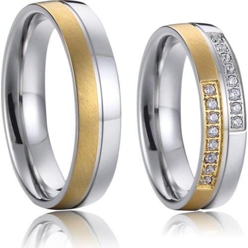 1 Pair Love Alliance eternity wedding bands couple rings for men and women cz stone marriage anniversary finger ring jewelry