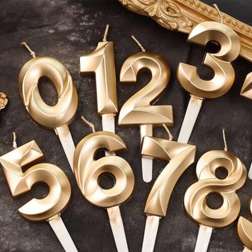 1PC Crown Number Birthday Paper Cake Candle Kids Birthday Party Wedding Cake Candle Favor Supplies Cake Decorations