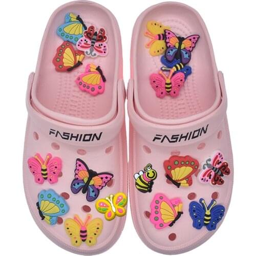 Hot Sale Vivid Butterfly Shoe Accessories Novelty 10PCS Garden Shoe Original Charms Decorations fit Croc JIBZ Kids Gift