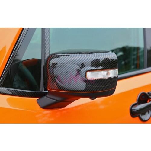 2016-2018 Carbon Fiber Color Door Mirror Cover Overlay Frame Panel Plate ABS Chrome Car Styling For Jeep Renegade Accessories