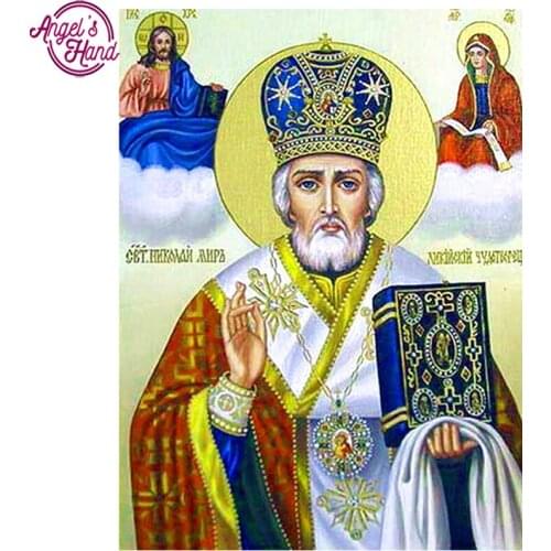 5D Diy square Diamond Painting Religion Icon of Saint Nicolaus Diamond Mosaic Handicraft Rhinestones Embroidery Cross Stitch