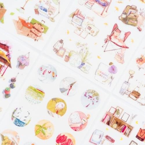 6 pcs/pack Meet Warm Home Stickers Set Decorative Stationery Stickers Scrapbooking DIY Diary Album Stick Label
