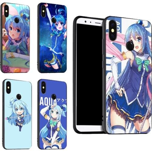 Aqua Konosuba Case For Xiaomi Redmi Note 10 Pro 7 8 Pro 8T 9S Note 9 Pro Cover For Redmi 9 9T 9C 9A 8A