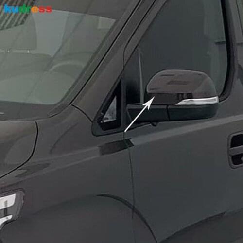 For Hyundai Grand Starex H-1 i800 2018 2019 2020 ABS Carbon Fiber Chrome Side Door Rearview Mirror Cap Cover Trim Car Accesories