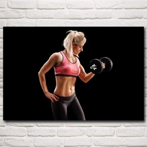 Fitness Exercise Canvas Painting On The Wall Weightlifting Women Art Posters and Prints Gym Decoration Interior Modular Pictures