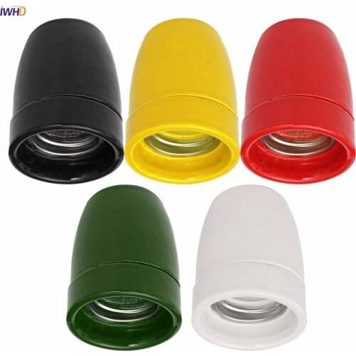 IWHD Ceramics E26/E27 Socket Light Bulb Holder Industrial Retro Vintage Edison Lamp Holder E27 Fitting Base Lampholder CE UL