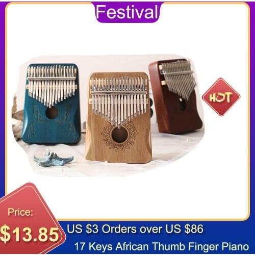 Kalimba 17 Keys Kalimba African Thumb Finger Piano Wood Kalimba Portable Musical Instrument thumb piano hot sell