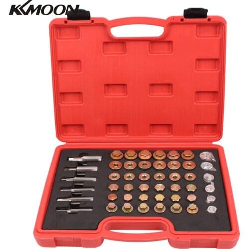 KKMOON 64/114PCS Portable Professional Oil Pan Thread Repair Set Automotive Crankcase Gearbox Drain Plug Tool